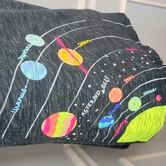CAT & JACK Black Gray Marled Solar System Colorful Graphic Short Sleeve T-Shirt - Picture 3 of 5